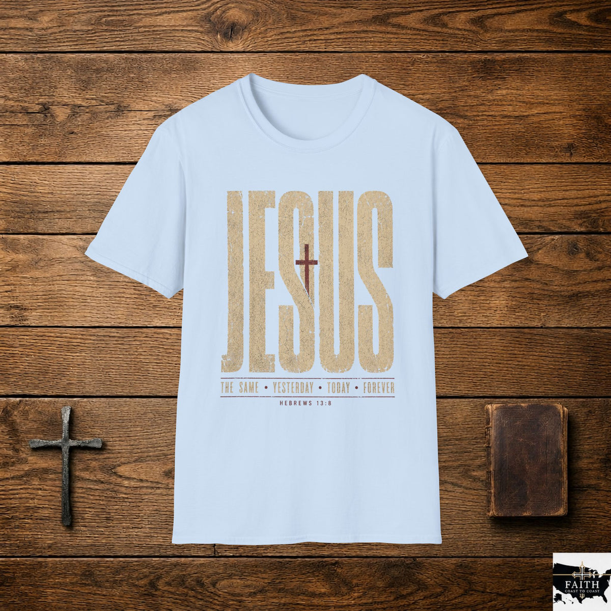 Jesus Cross Typography T-Shirt | Faith Christian Graphic Tee