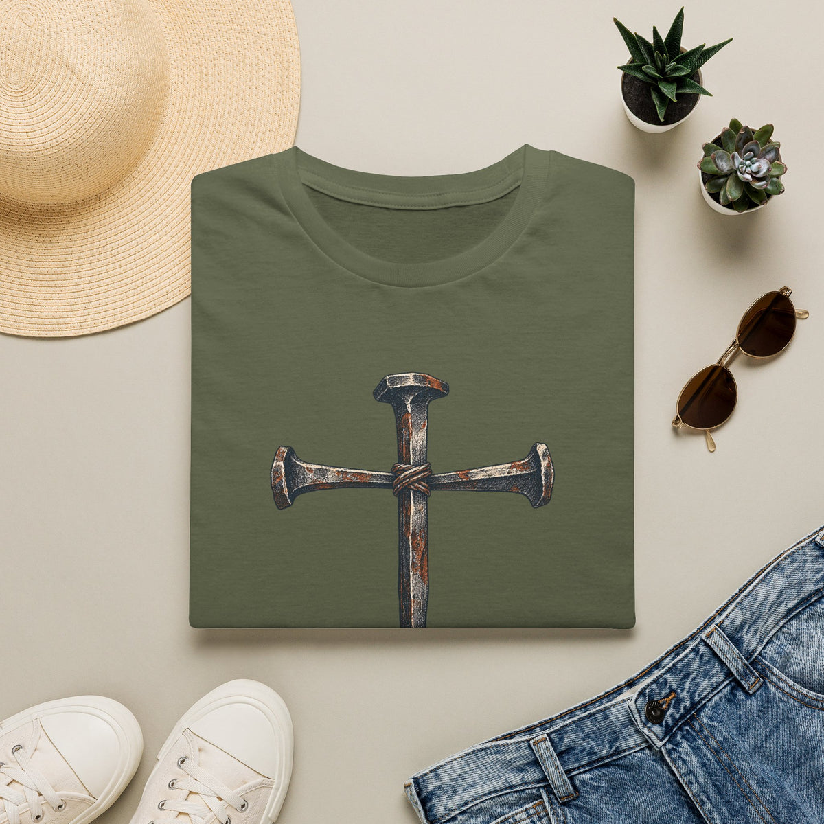 Christian 'It Is Finished' Nail Cross T-Shirt — Faith-Based Easter & Everyday Devotional Tee