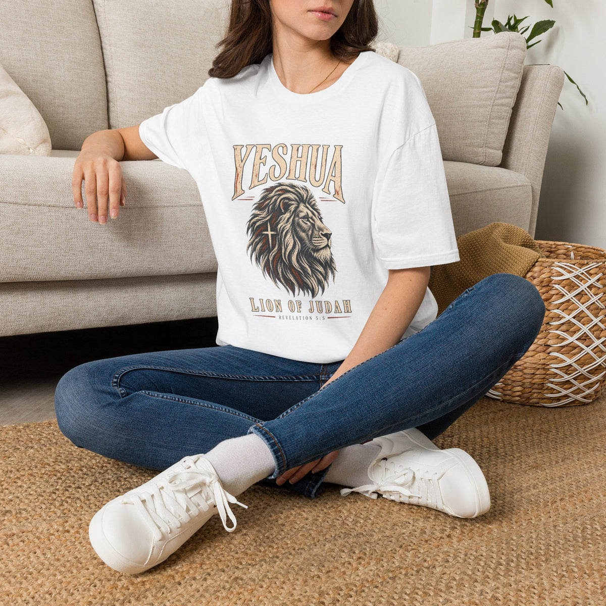Yeshua Lion T-Shirt — ‘Lion of Judah’ Christian Faith Tee