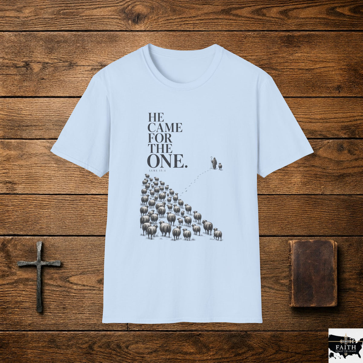 He Came For The One T-Shirt | Minimal Typography, Sheep Illustration