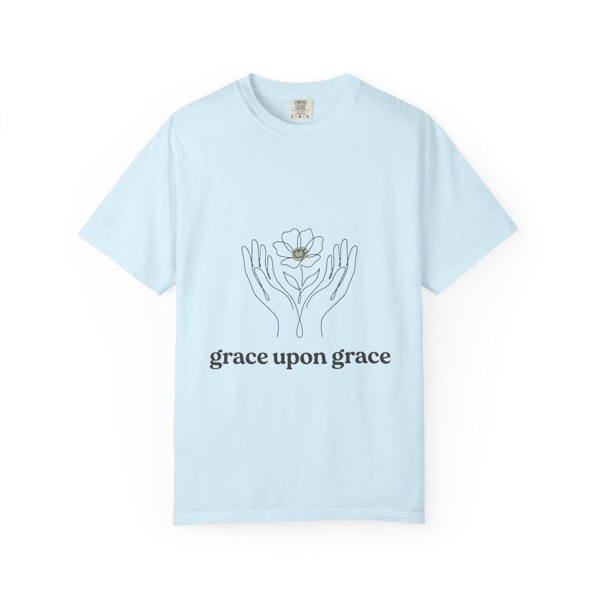 grace upon grace floral hands T-shirt | minimalist faith scripture design