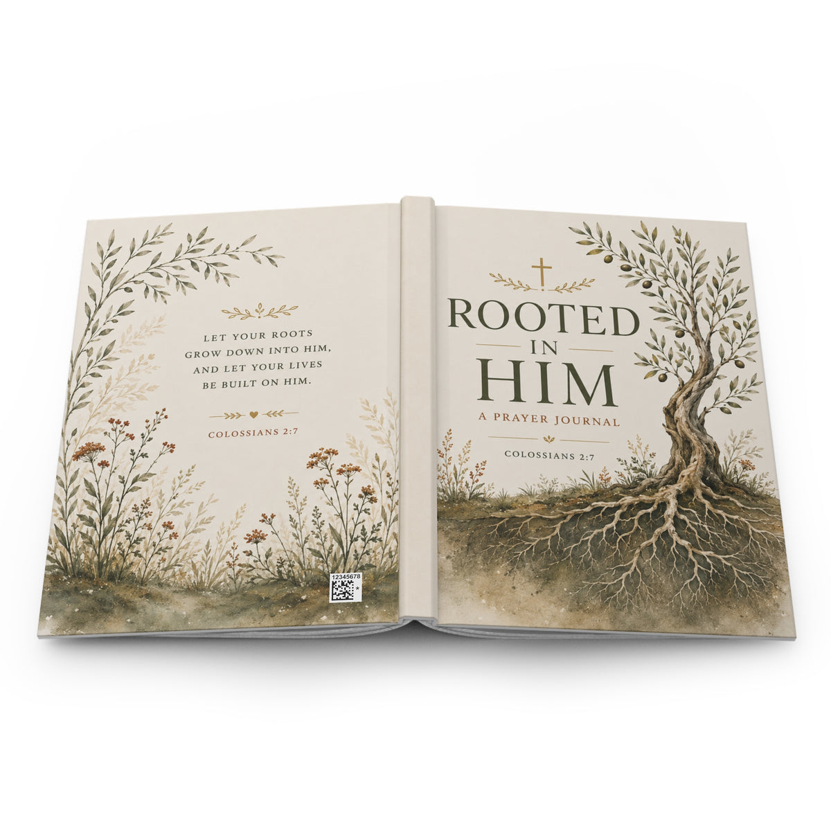 Rooted in Him Prayer Journal | Hardcover Lined Journal