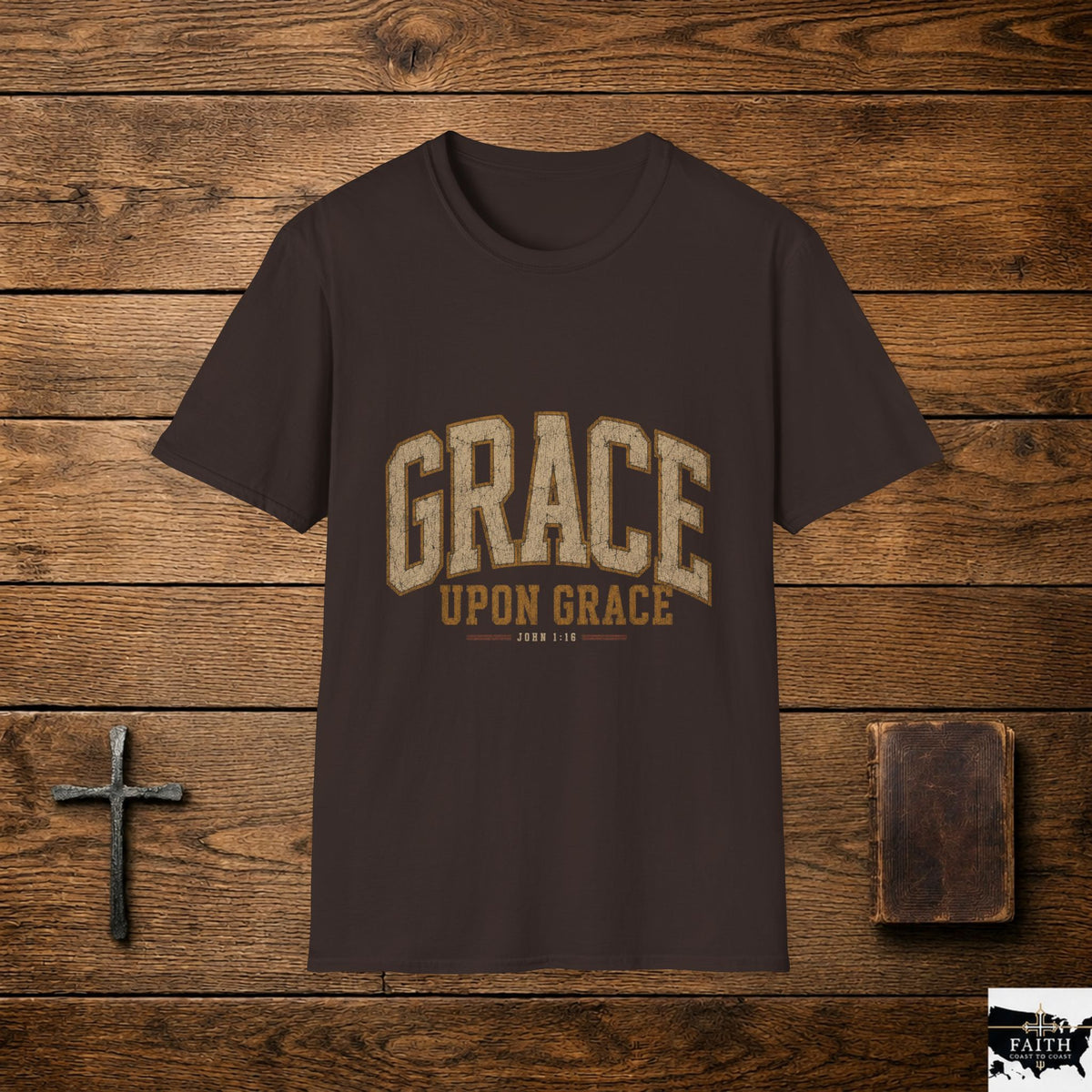 Grace upon Grace T-Shirt | Vintage Lettering Spiritual Tee