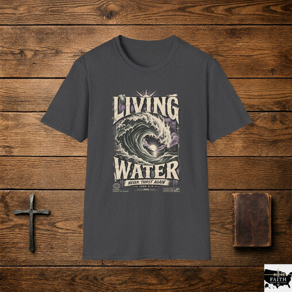 Living Water T-Shirt — Vintage Wave Graphic Tee