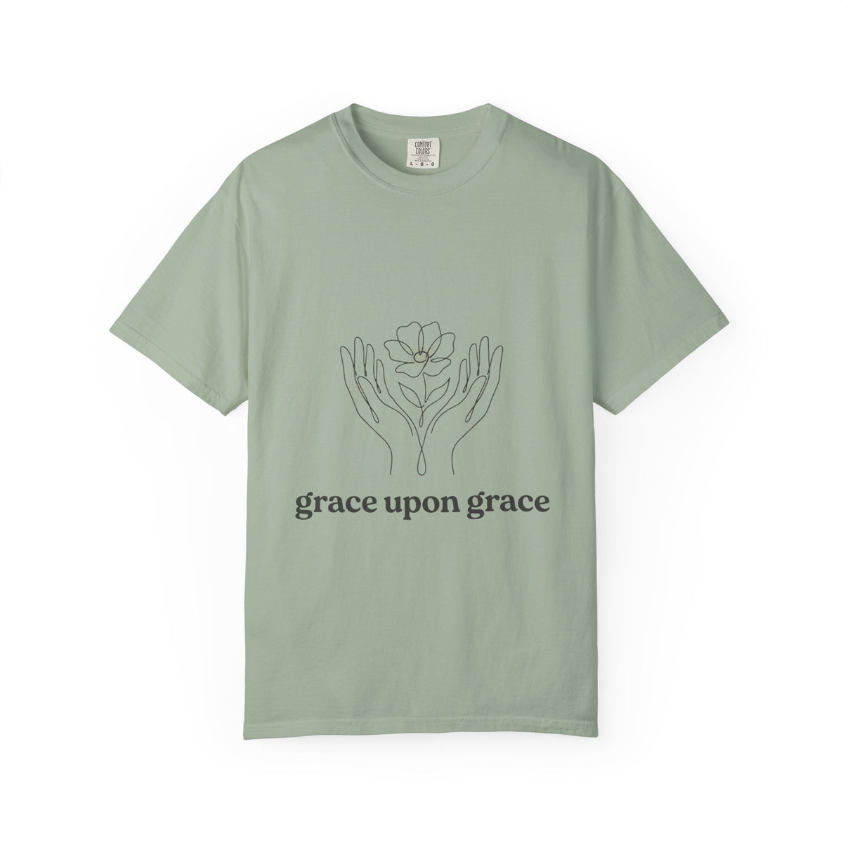 grace upon grace floral hands T-shirt | minimalist faith scripture design
