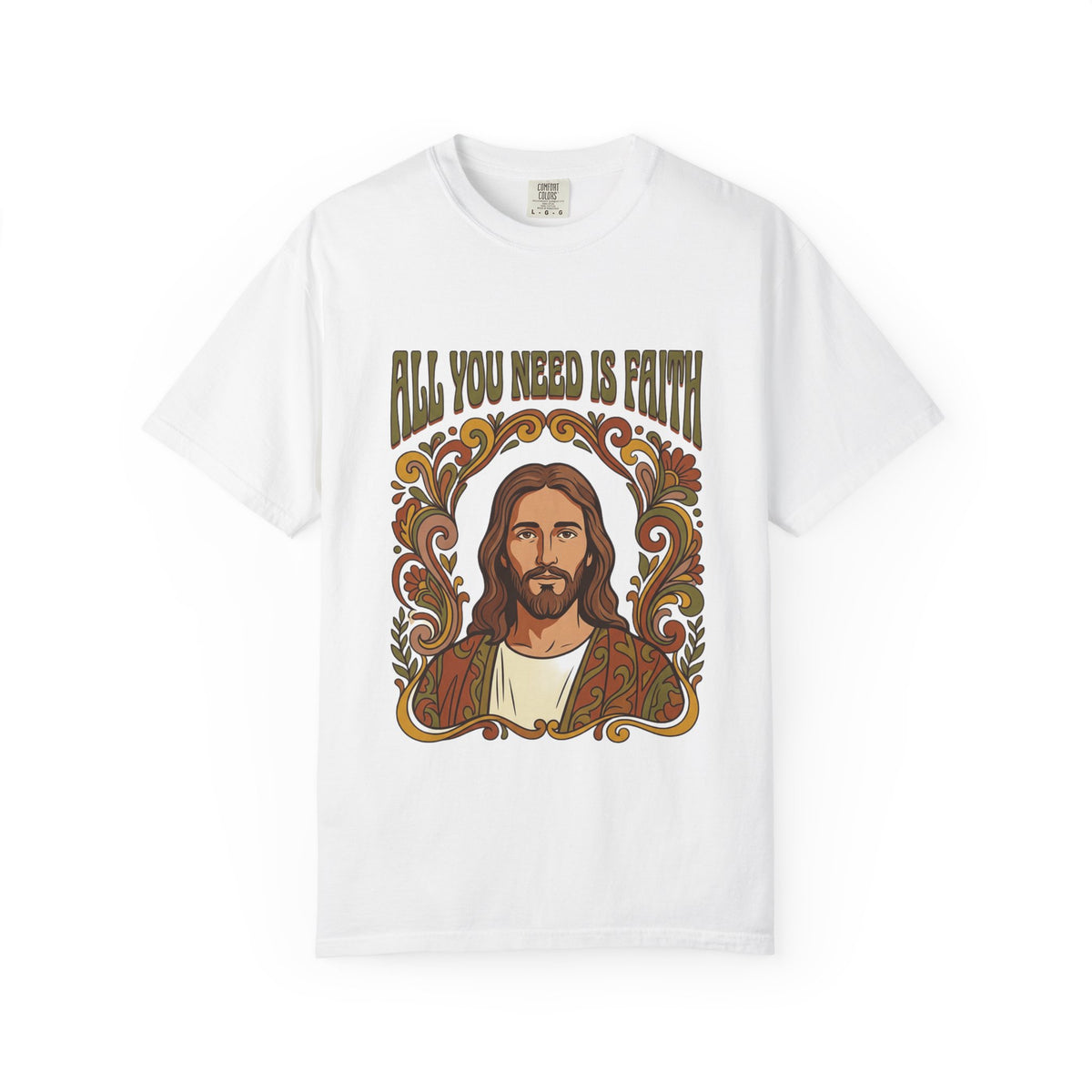 All You Need Is Faith Jesus Portrait T-shirt | Retro Religious Tee