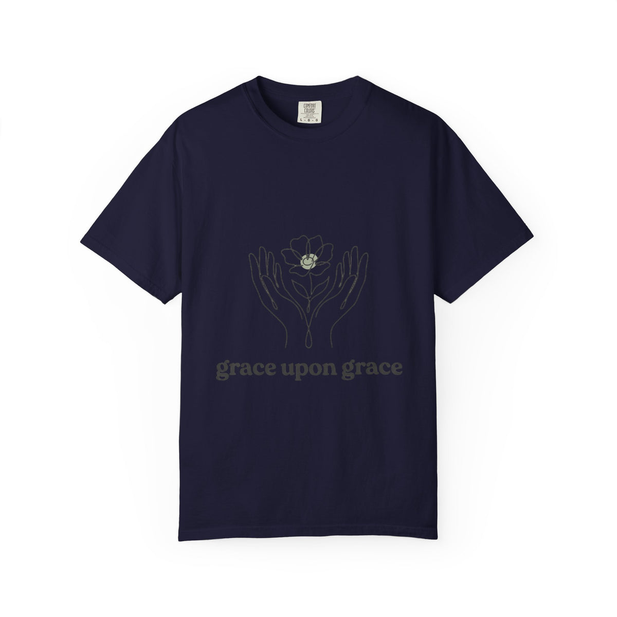 grace upon grace floral hands T-shirt | minimalist faith scripture design