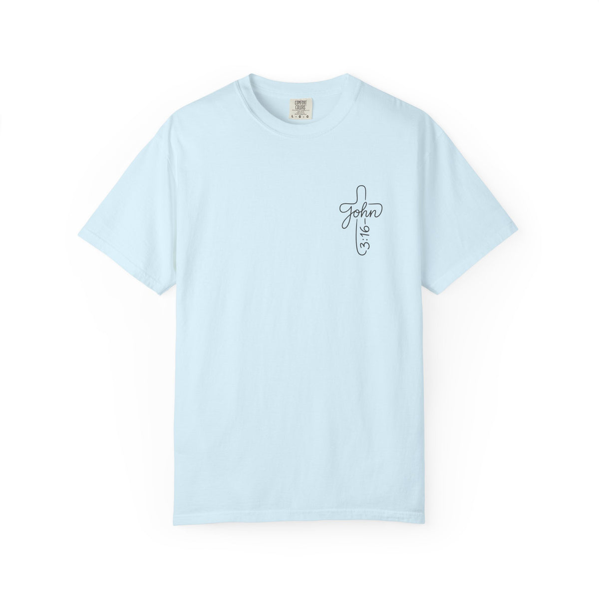 Line Art Jesus Face T-Shirt | Crown of Thorns Scripture Circle John 3:16