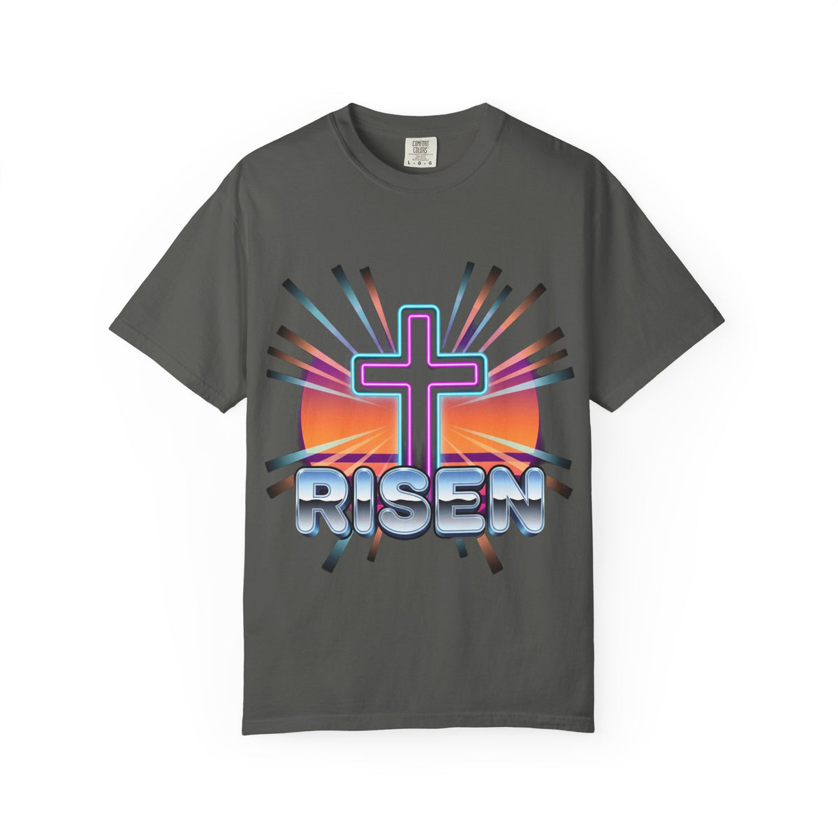 Risen Cross Sunset T-shirt | Christian Easter Faith Tee