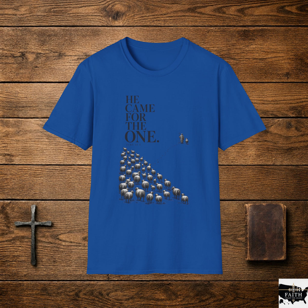 He Came For The One T-Shirt | Minimal Typography, Sheep Illustration