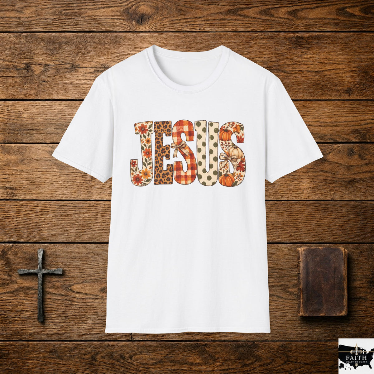 Jesus Floral Leopard Print T-Shirt