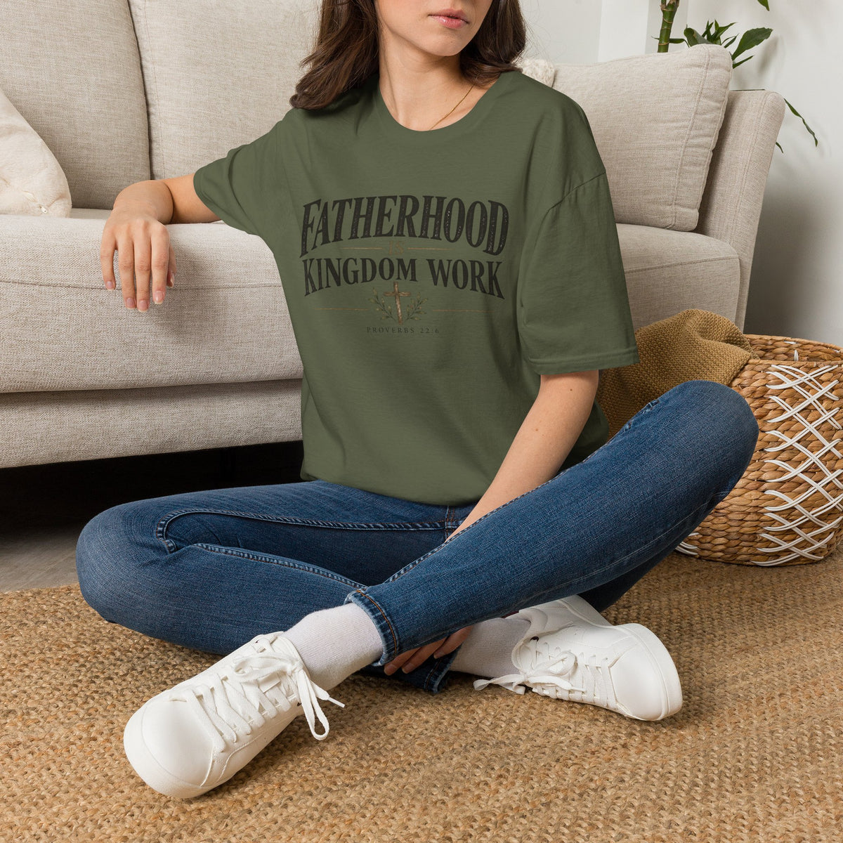 Fatherhood Is Kingdom Work T-Shirt — Christian Dad Scripture Tee (Proverbs 22:6)