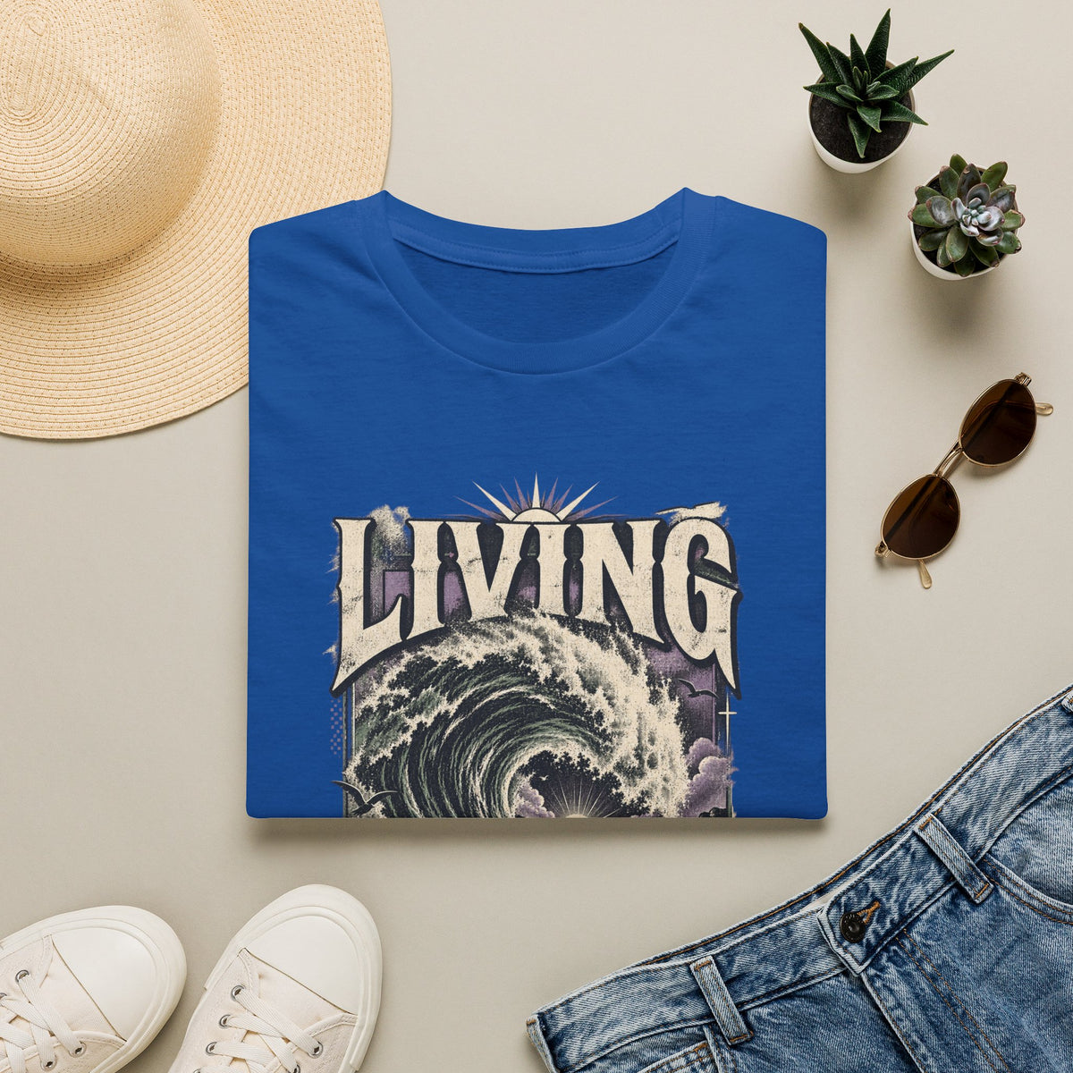 Living Water T-Shirt — Vintage Wave Graphic Tee