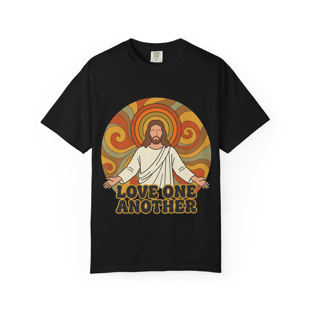 Love One Another Jesus Illustration T-Shirt | Retro Religious Tee