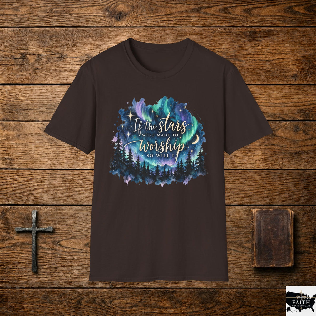 Worship Under the Stars T-Shirt — "If the stars were made to worship" Christian Faith Tee