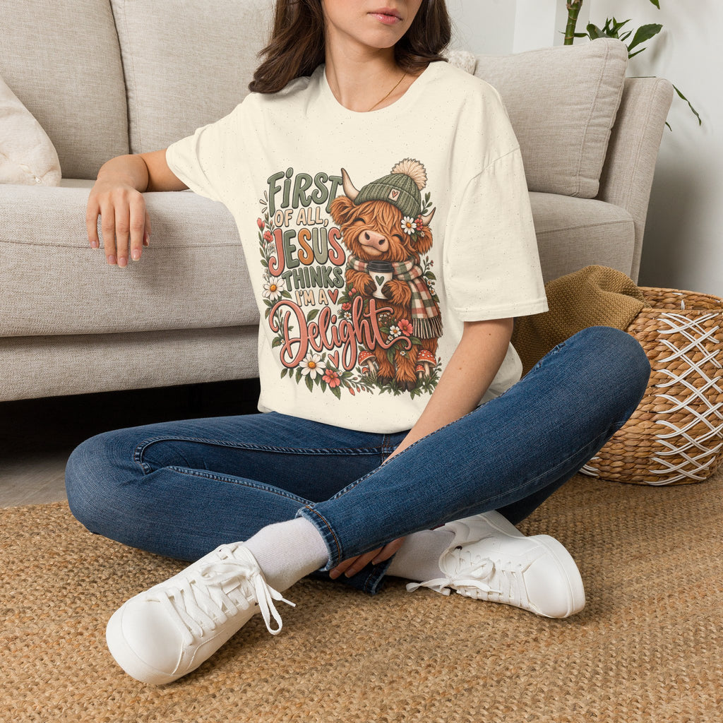 First of All Jesus Thinks I’m Delightful Cow Graphic T-Shirt