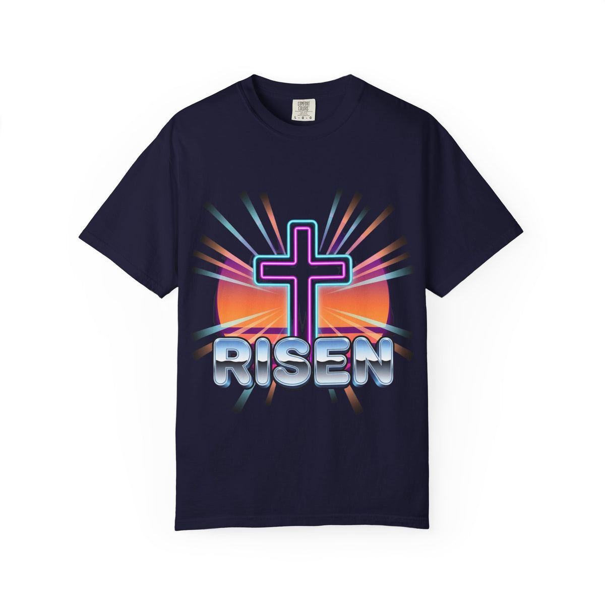 Risen Cross Sunset T-shirt | Christian Easter Faith Tee