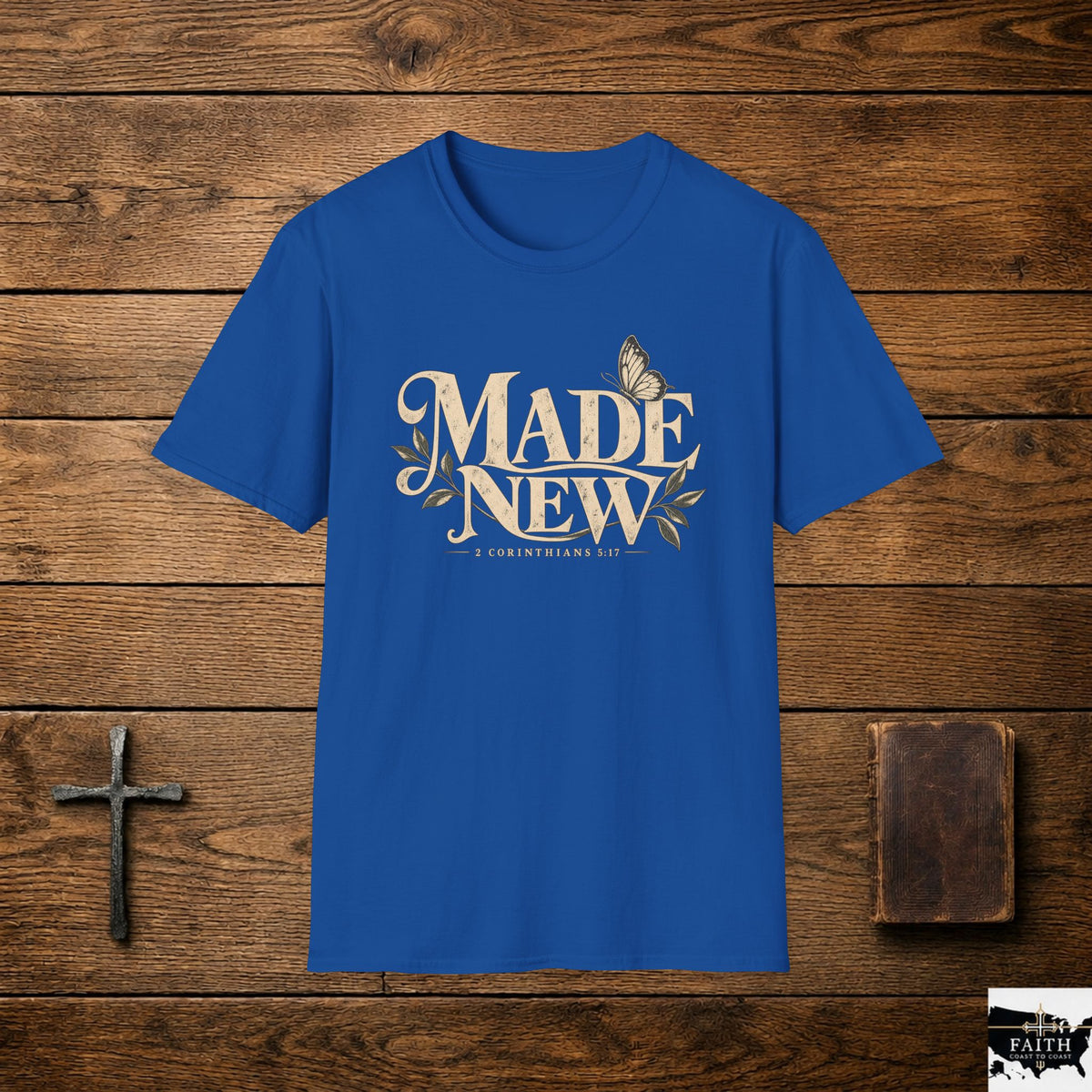Made New tee | Floral Butterfly Typography T-Shirt