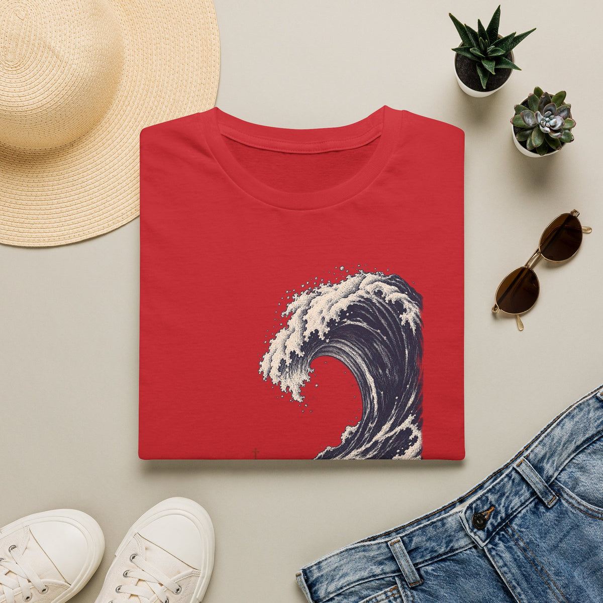 T-Shirt — "Be Still" Wave Graphic Tee | Calming Ocean Spiritual Apparel