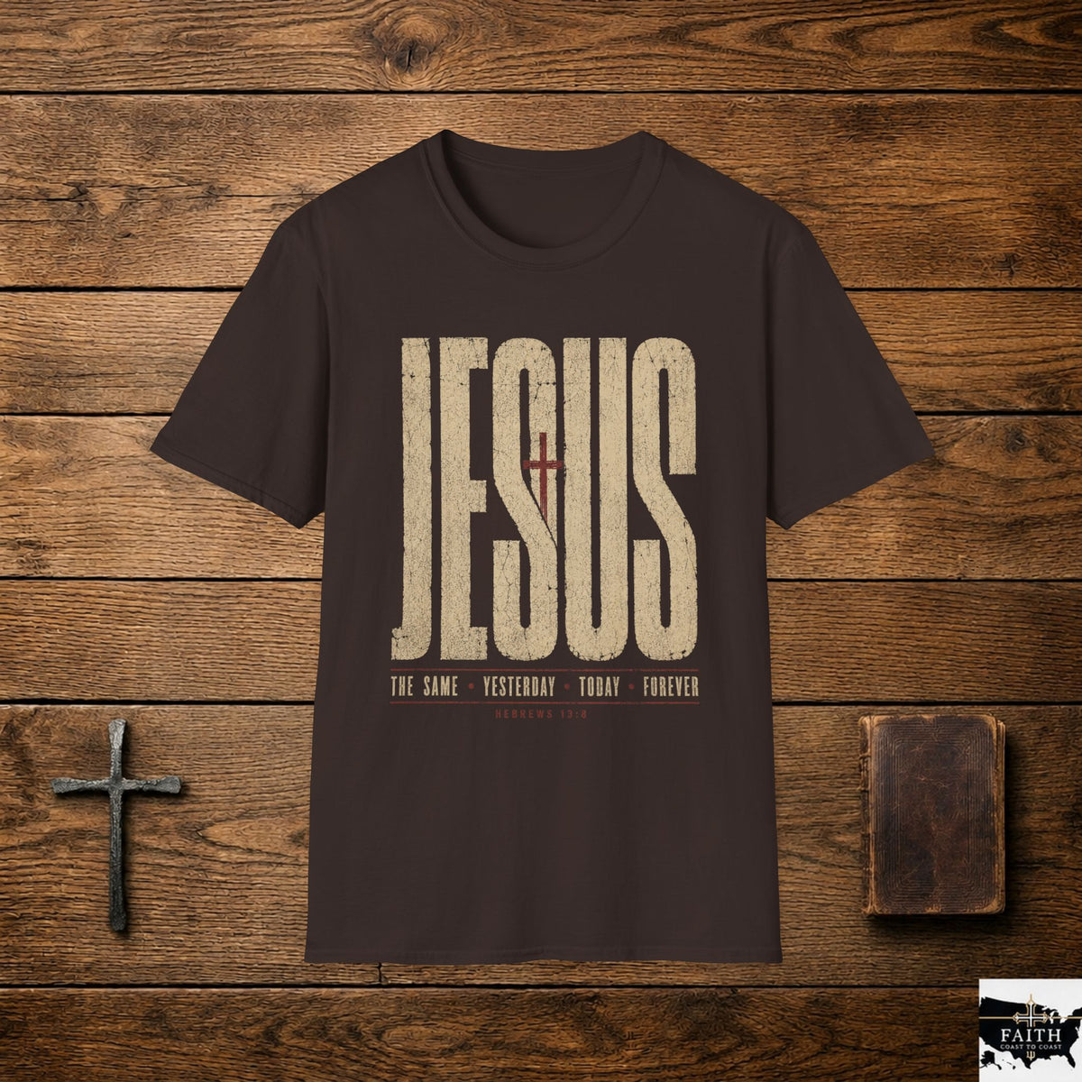 Jesus Cross Typography T-Shirt | Faith Christian Graphic Tee
