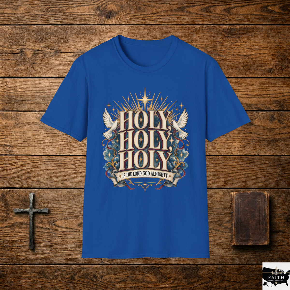 Holy Holy Holy tee | Christian faith shirt, dove and rays design