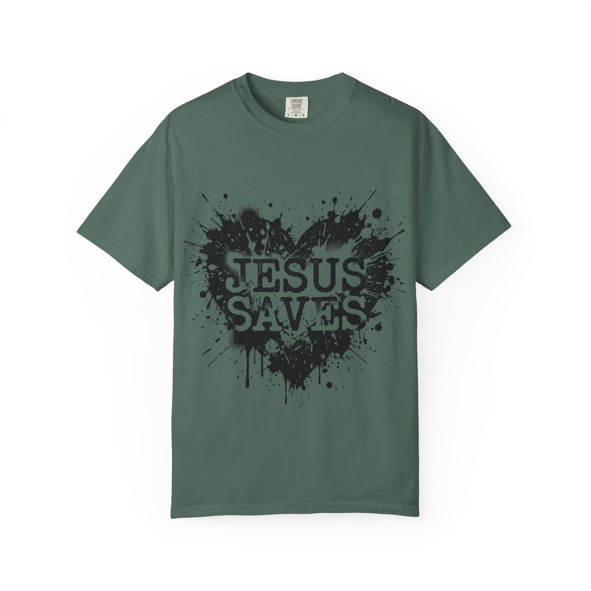 Jesus Saves Heart Tee — Christian Faith Graphic T-Shirt