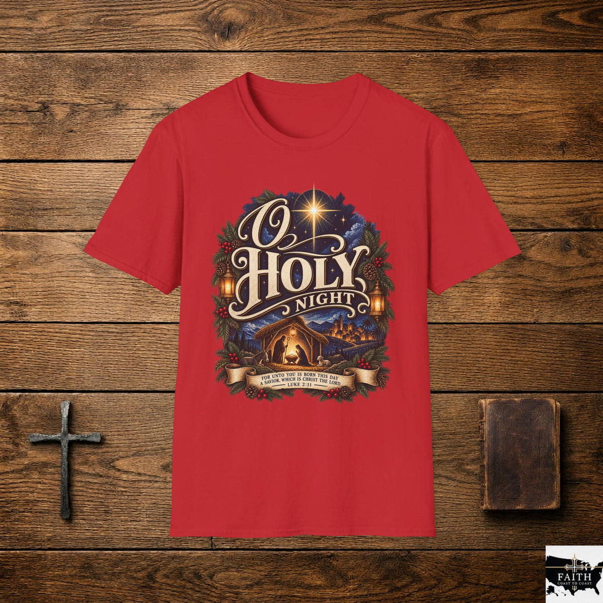 O Holy Night T-Shirt | Nativity Christmas Shirt, Religious Holiday Tee