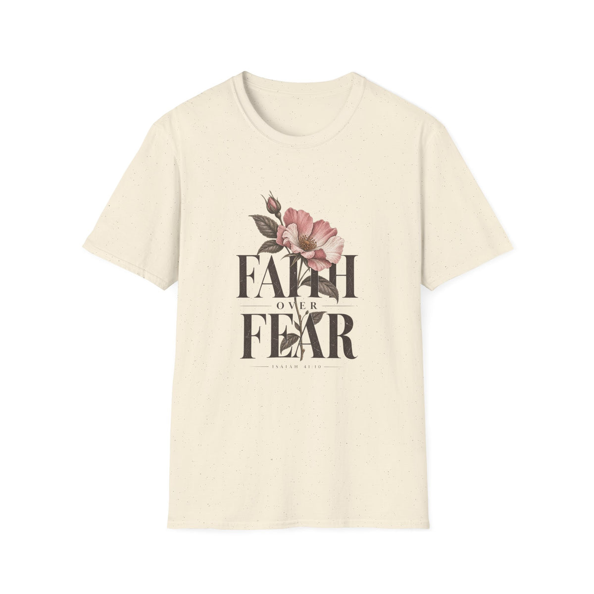 Faith over Fear T-Shirt | Floral Script Typography