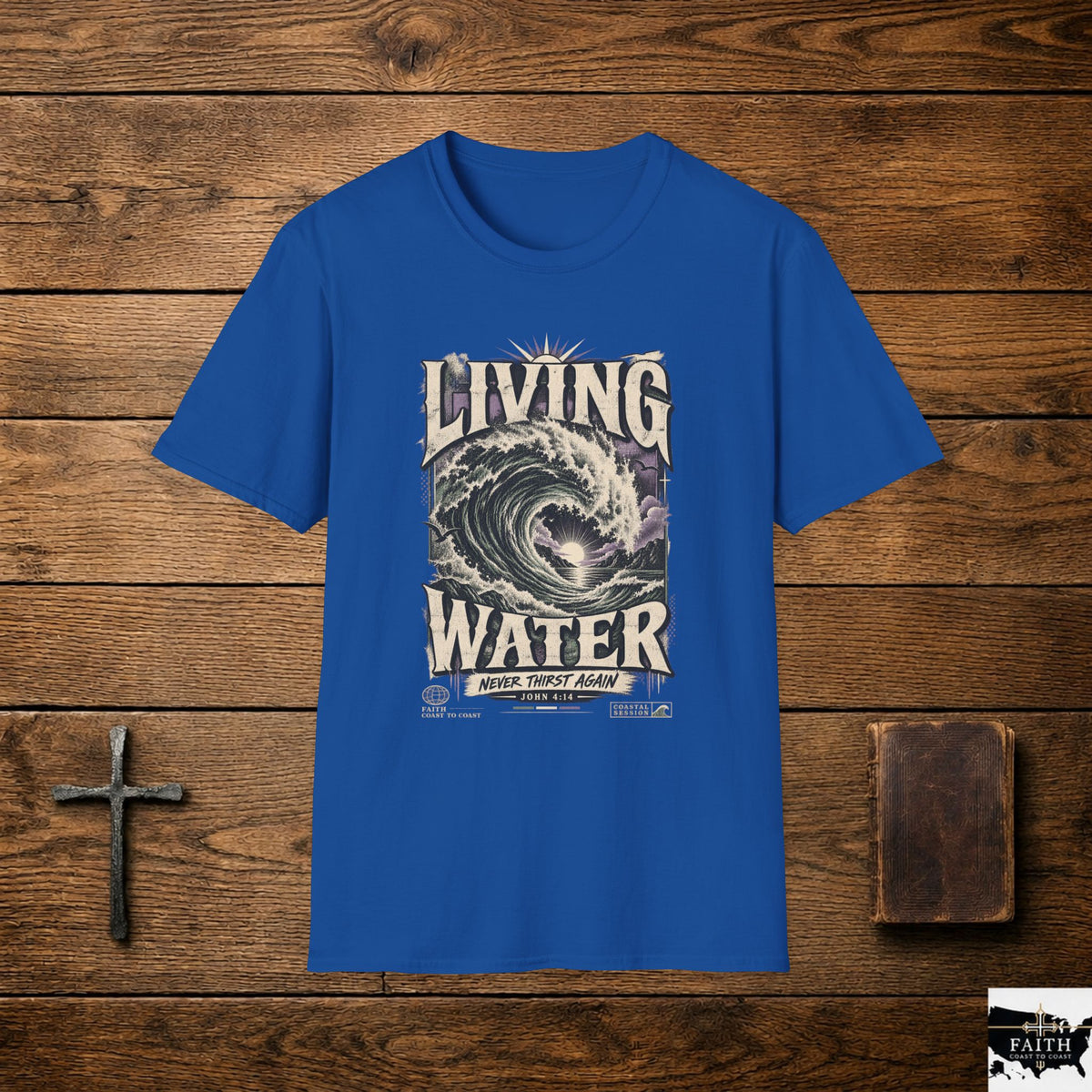 Living Water T-Shirt — Vintage Wave Graphic Tee