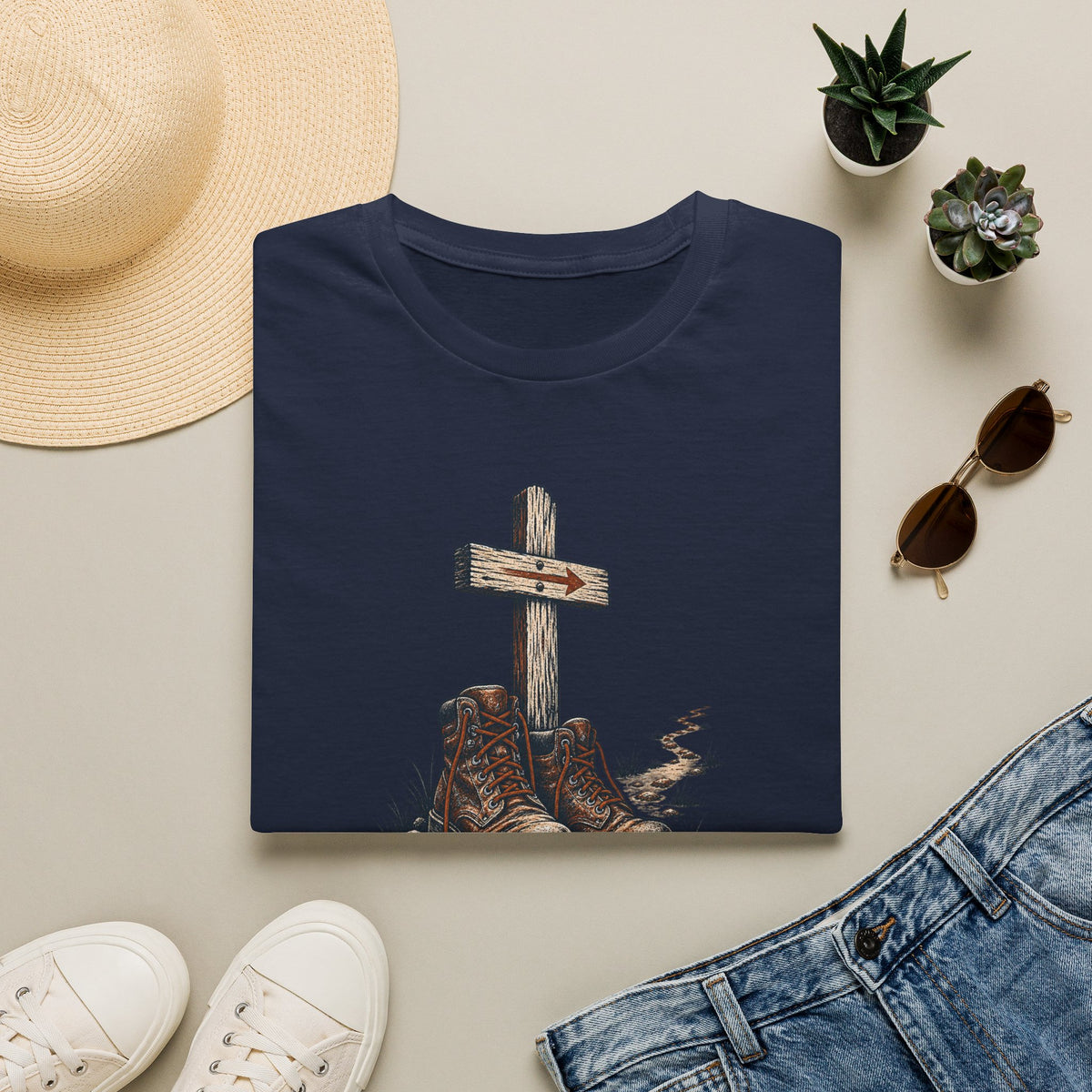Faith Cross T-Shirt — “Walk By Faith, Not By Sight” Christian Tee