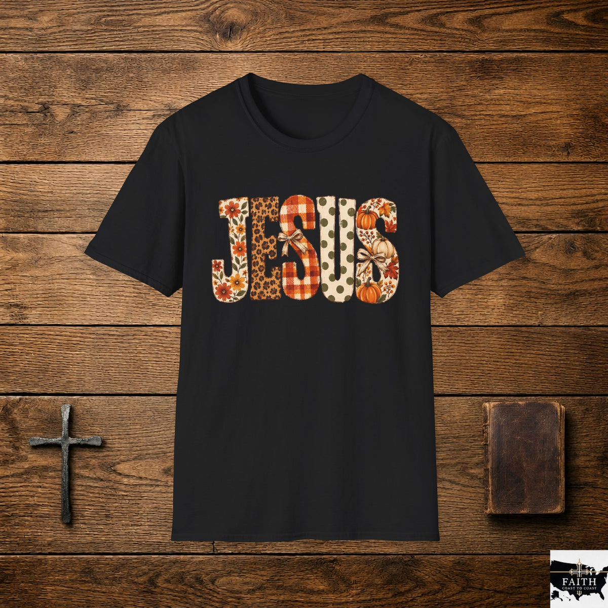 Jesus Floral Leopard Print T-Shirt