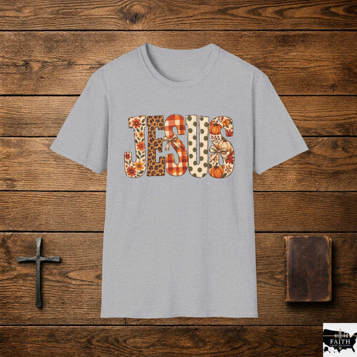 Jesus Floral Leopard Print T-Shirt