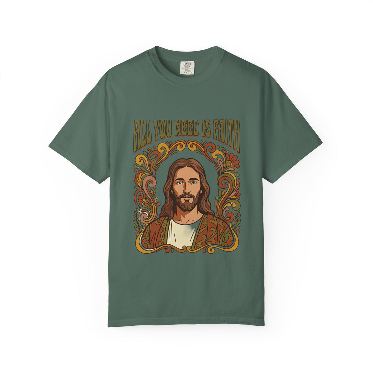 All You Need Is Faith Jesus Portrait T-shirt | Retro Religious Tee