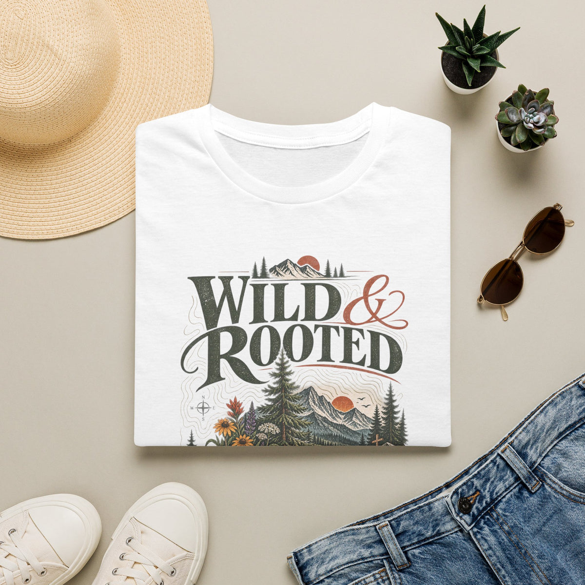 Wild & Rooted Graphic T-Shirt — Nature Adventure Tee