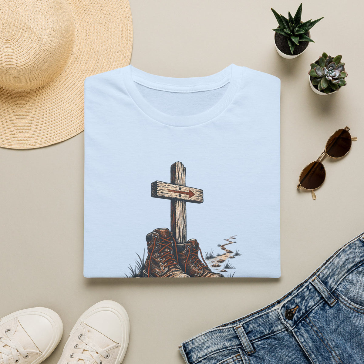 Faith Cross T-Shirt — “Walk By Faith, Not By Sight” Christian Tee