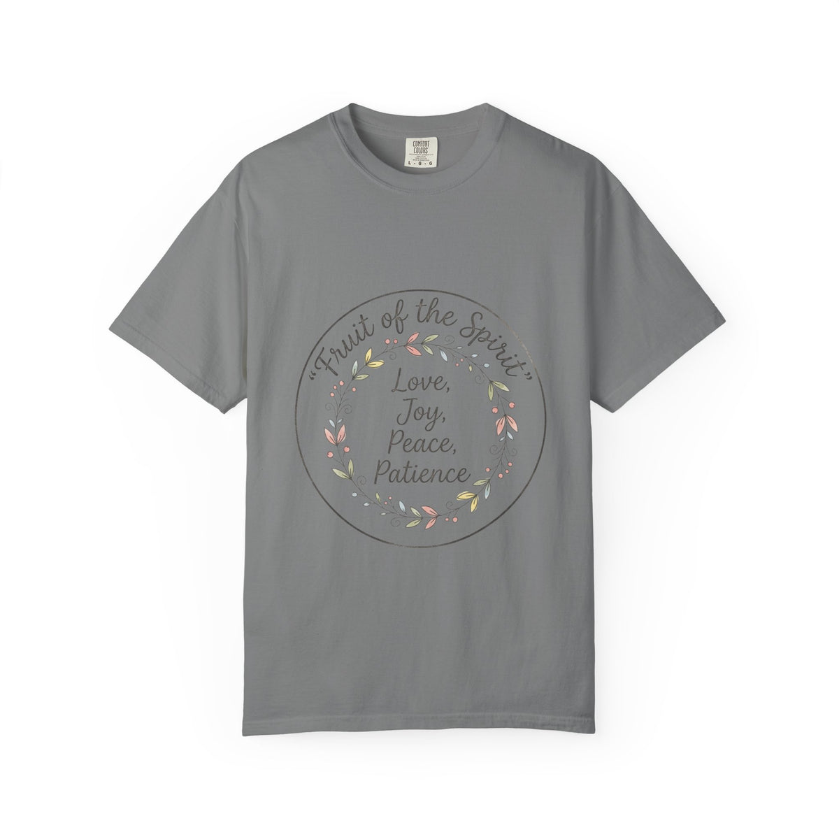 Fruit of the Spirit wreath T-Shirt | Love Joy Peace Patience design