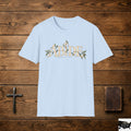 Abide floral script T-Shirt | Scripture John 15:4 faith tee