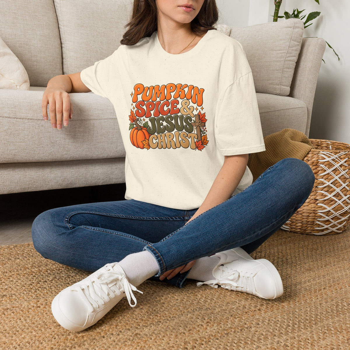 Pumpkin Spice & Jesus T‑Shirt — Fall Faith Graphic Tee