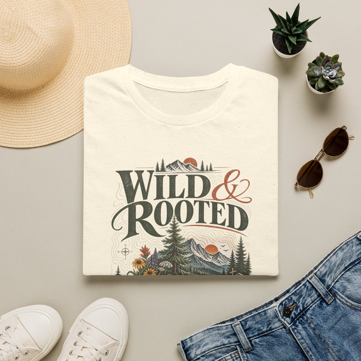 Wild & Rooted Graphic T-Shirt — Nature Adventure Tee