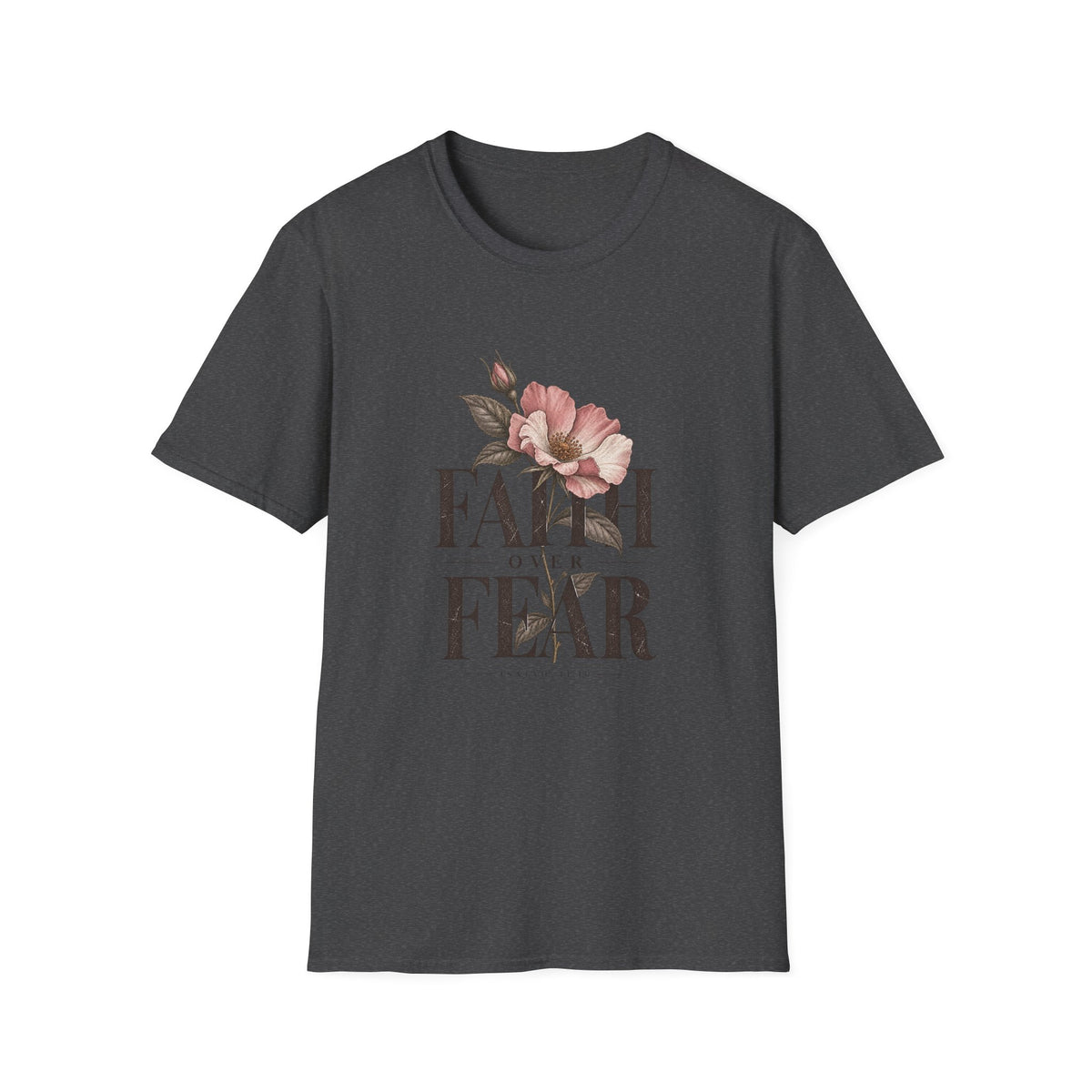 Faith over Fear T-Shirt | Floral Script Typography