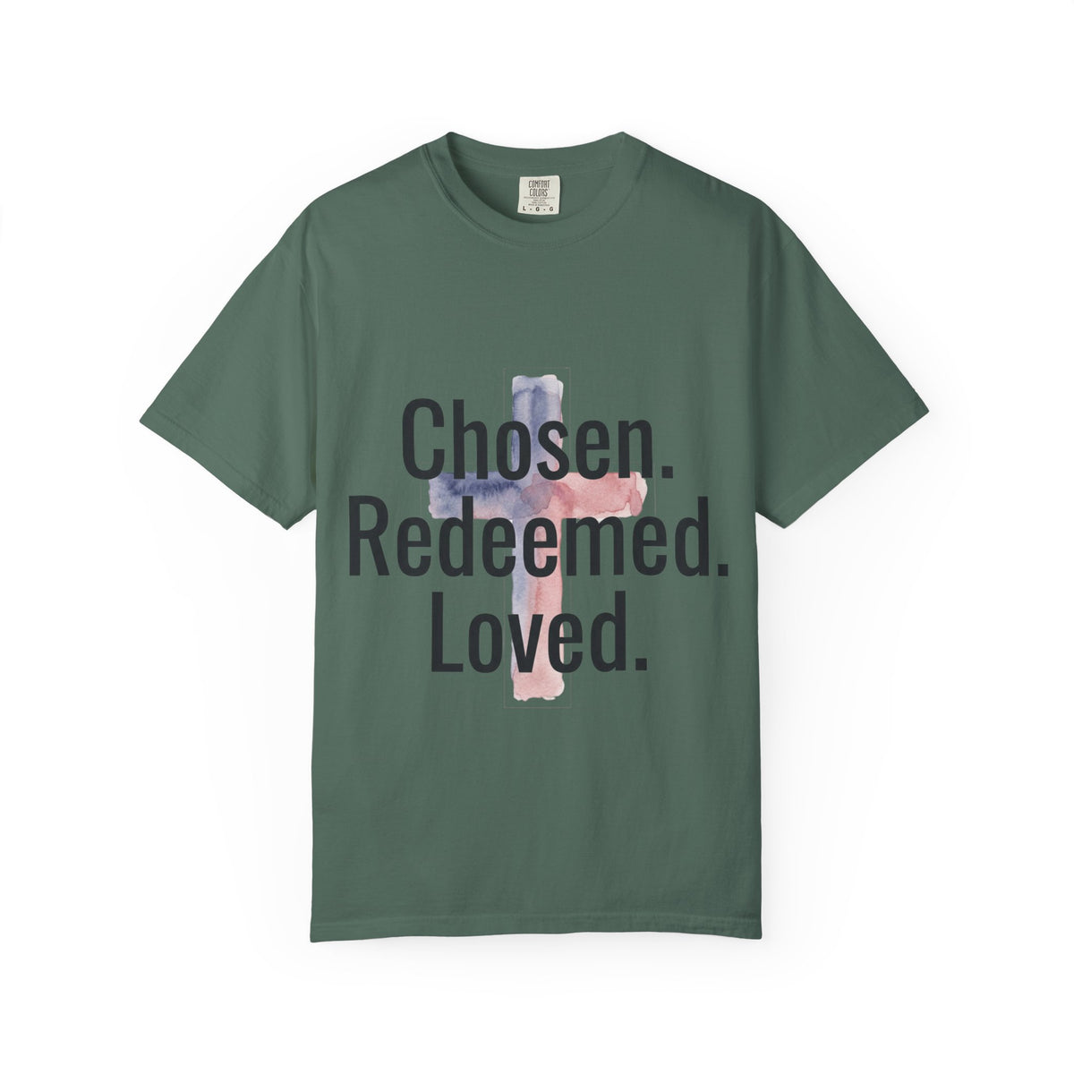 Chosen Redeemed Loved cross Christian shirt | T-Shirt