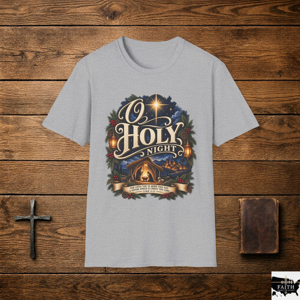 O Holy Night T-Shirt | Nativity Christmas Shirt, Religious Holiday Tee