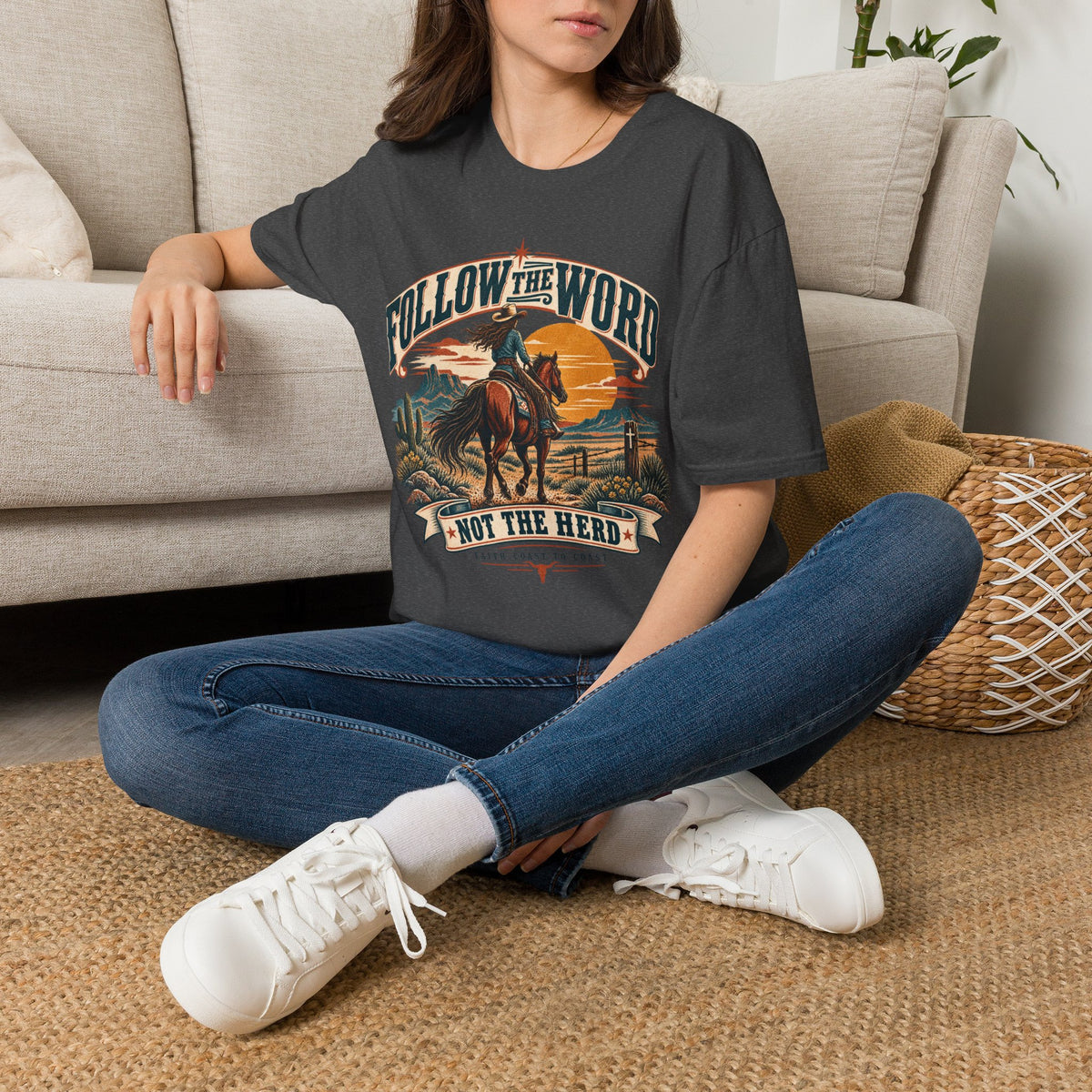Follow the Word Cowboy T-Shirt — Western Faith Graphic Tee