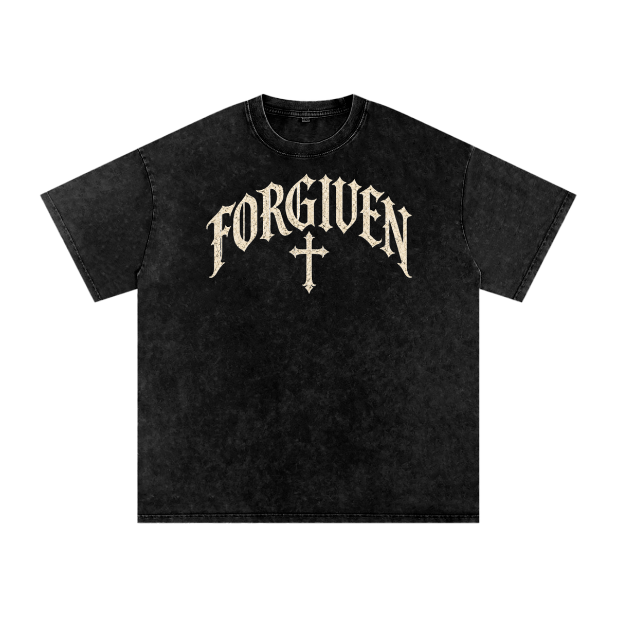 Forgiven Gothic Cross Tee – Vintage Christian Streetwear