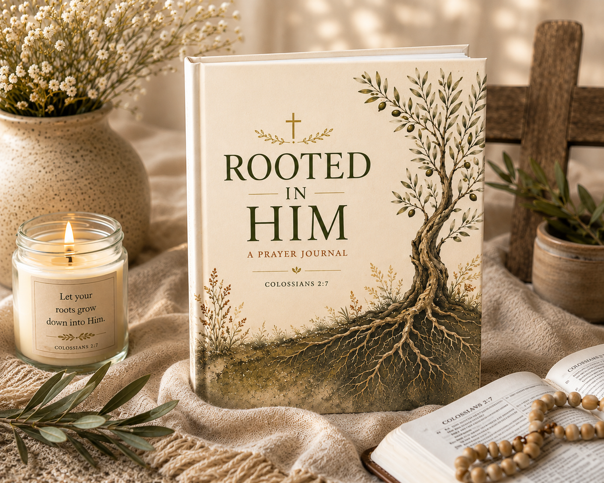 Rooted in Him Prayer Journal | Hardcover Lined Journal
