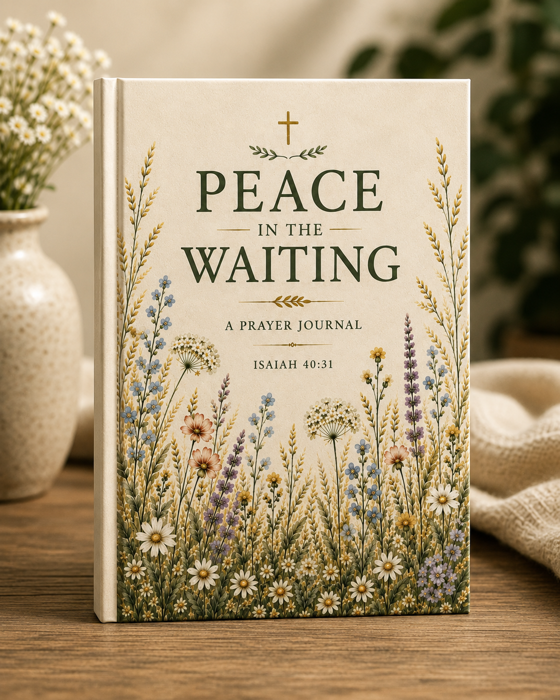 Peace in the Waiting Prayer Journal — Hardcover Lined Christian Journal (Isaiah 40:31)