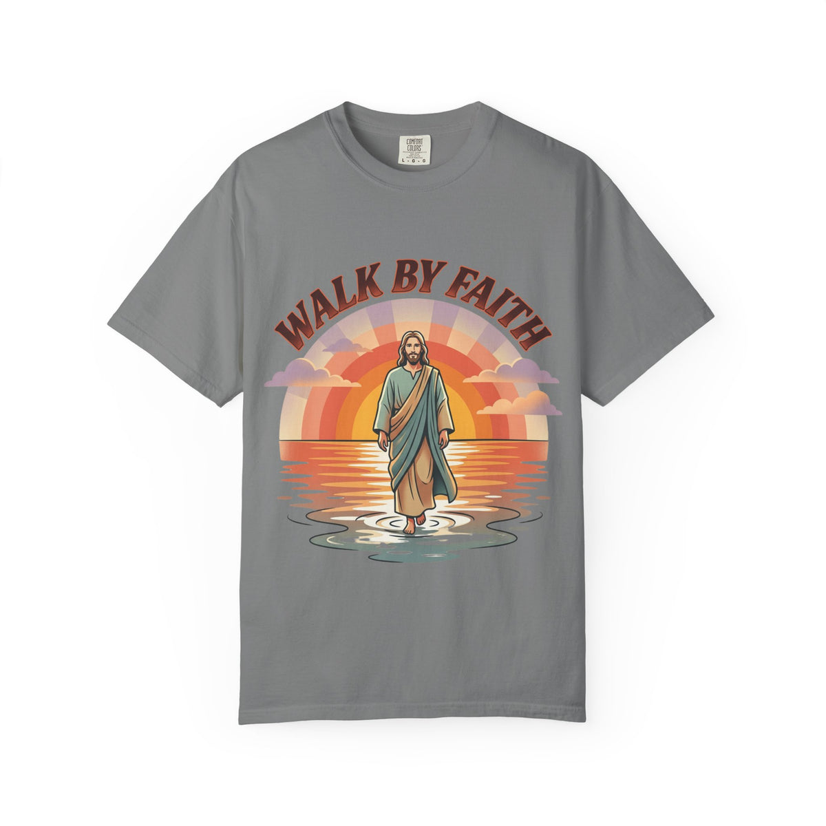 Walk By Faith Jesus Walking on Water T-shirt | Christian Faith Tee
