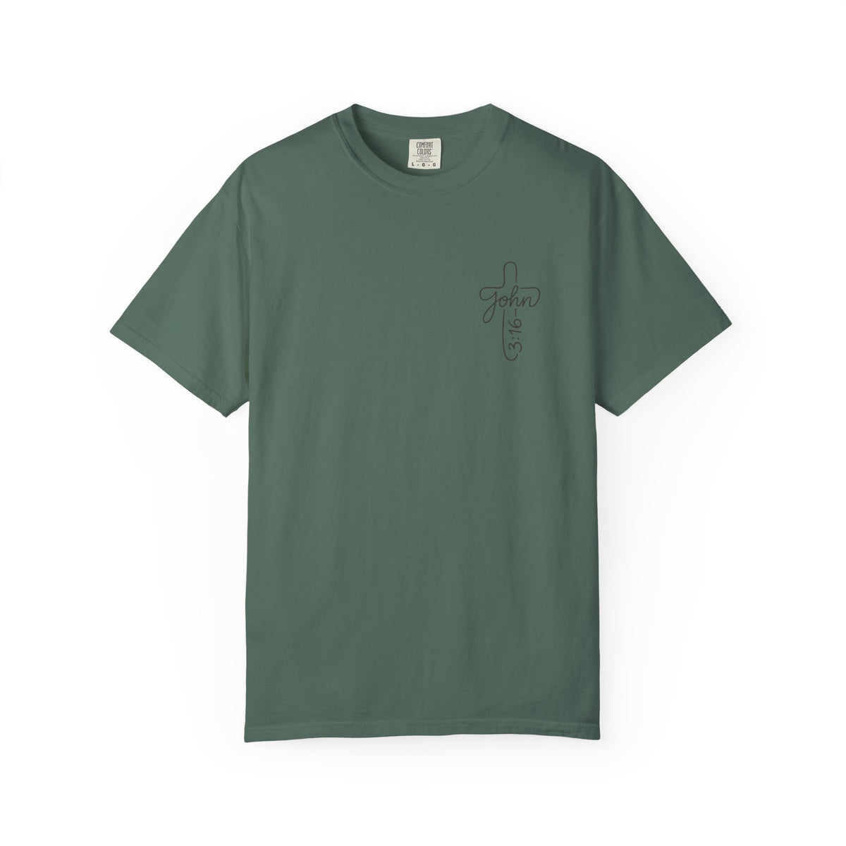 Line Art Jesus Face T-Shirt | Crown of Thorns Scripture Circle John 3:16