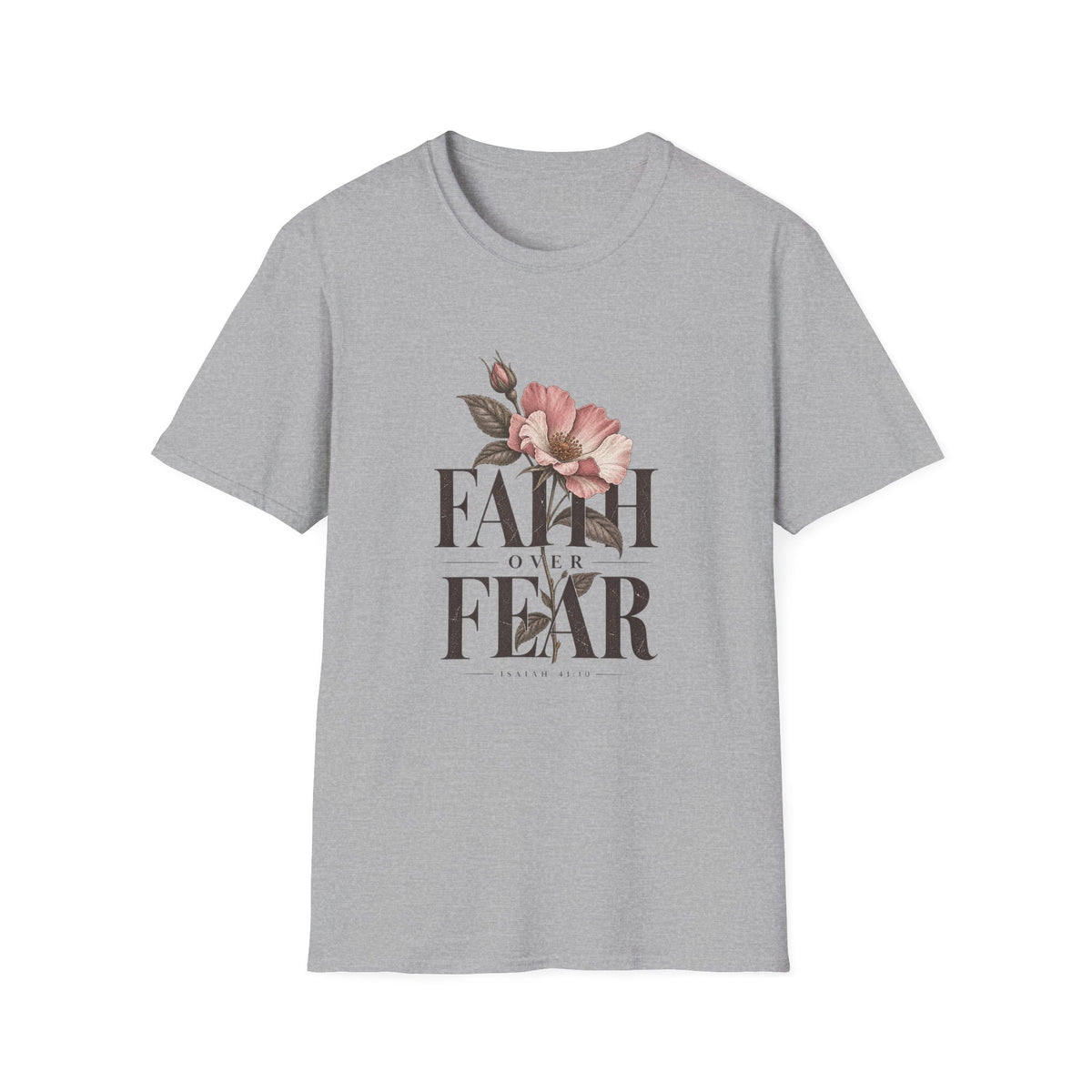 Faith over Fear T-Shirt | Floral Script Typography