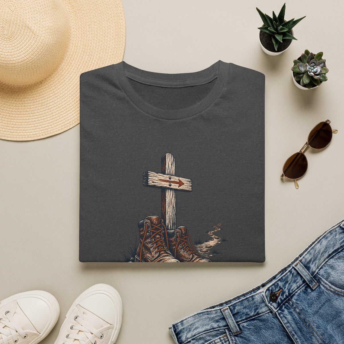 Faith Cross T-Shirt — “Walk By Faith, Not By Sight” Christian Tee